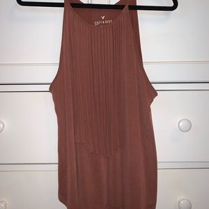 American Eagle Rust Colored Fringe Tanktop
